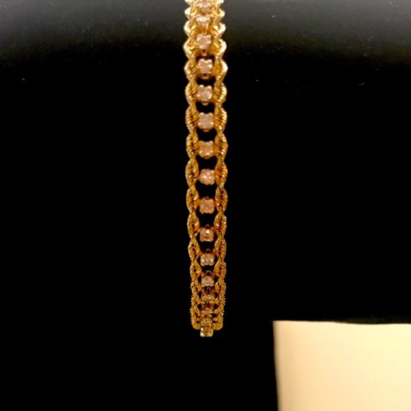 1 ct Diamond & 14kt Yellow Gold Rope Bracelet